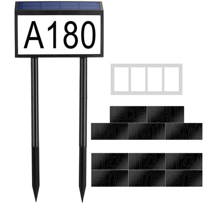 Solar Powered House Numbers LED Address Plaque Sign - A-1 Thread Vault