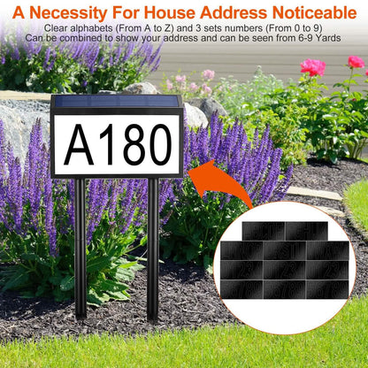 Solar Powered House Numbers LED Address Plaque Sign - A-1 Thread Vault