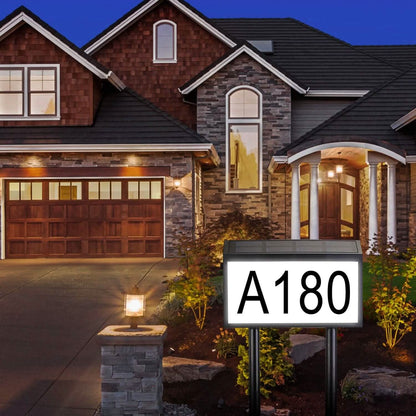 Solar Powered House Numbers LED Address Plaque Sign - A-1 Thread Vault