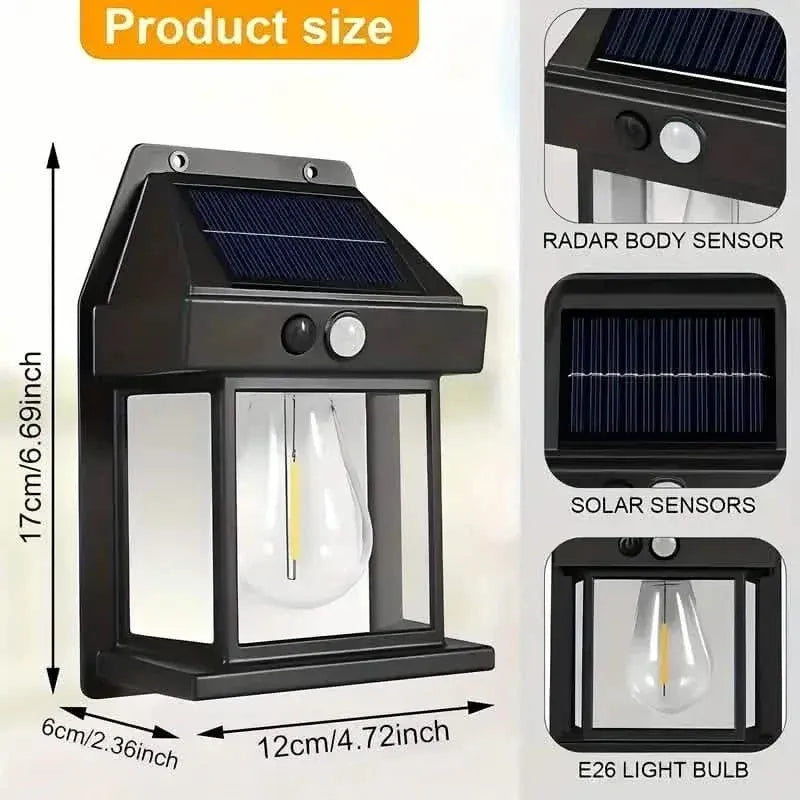 Solar-Powered Motion-Sensor Outdoor Wall Light - A-1 Thread Vault