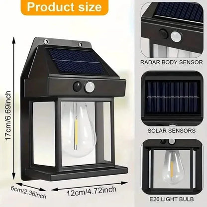 Solar-Powered Motion-Sensor Outdoor Wall Light - A-1 Thread Vault