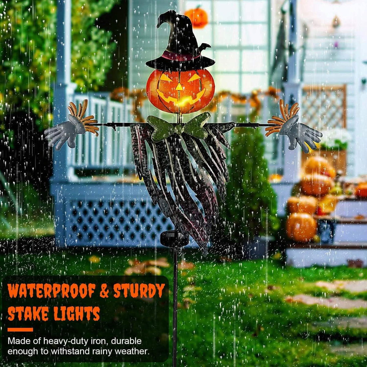Solar Powered Scarecrow Shape Stake Light Halloween Decoration - A-1 Thread Vault