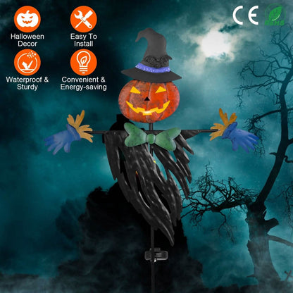 Solar Powered Scarecrow Shape Stake Light Halloween Decoration - A-1 Thread Vault