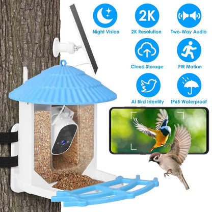 Solar Powered Smart Bird Feeder with PIR Motion AI Two-Way Audio - A-1 Thread Vault