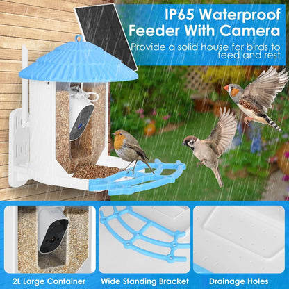 Solar Powered Smart Bird Feeder with PIR Motion AI Two-Way Audio - A-1 Thread Vault