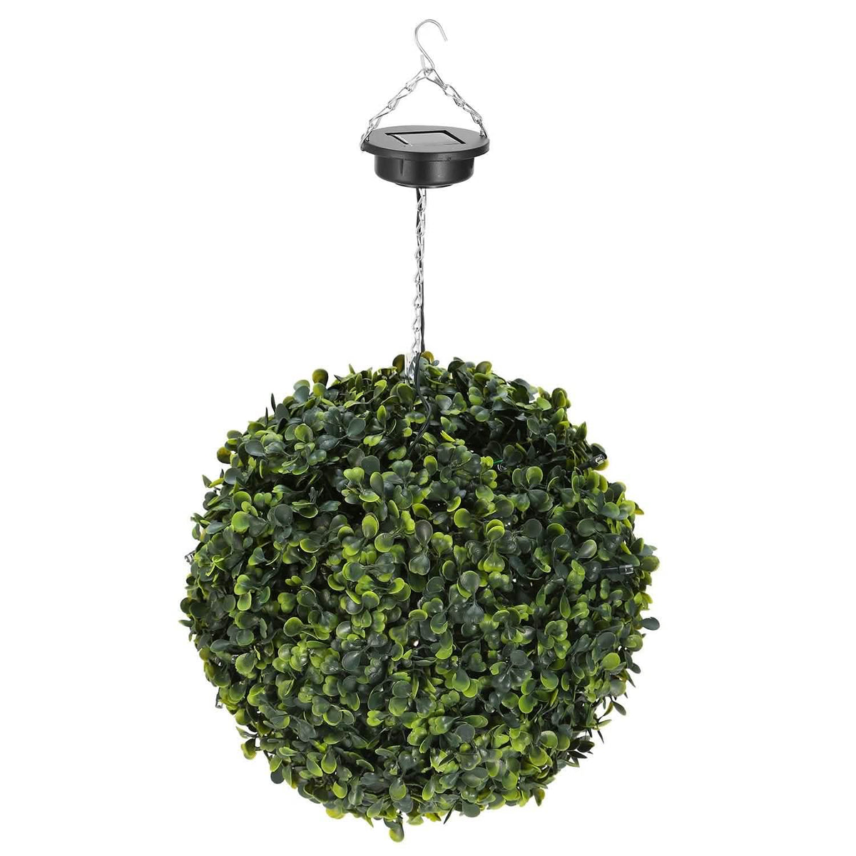Solar Powered Topiary Ball Artificial Rose 20 LED Lights - A-1 Thread Vault
