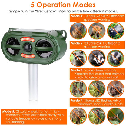 Solar Ultrasonic Animal Repeller Motion Sensor - A-1 Thread Vault