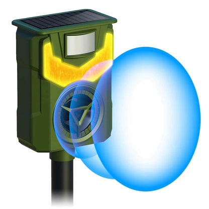 Solar Ultrasonic Animal Repeller with Flame Light USB Charge Motion Sensor - A-1 Thread Vault