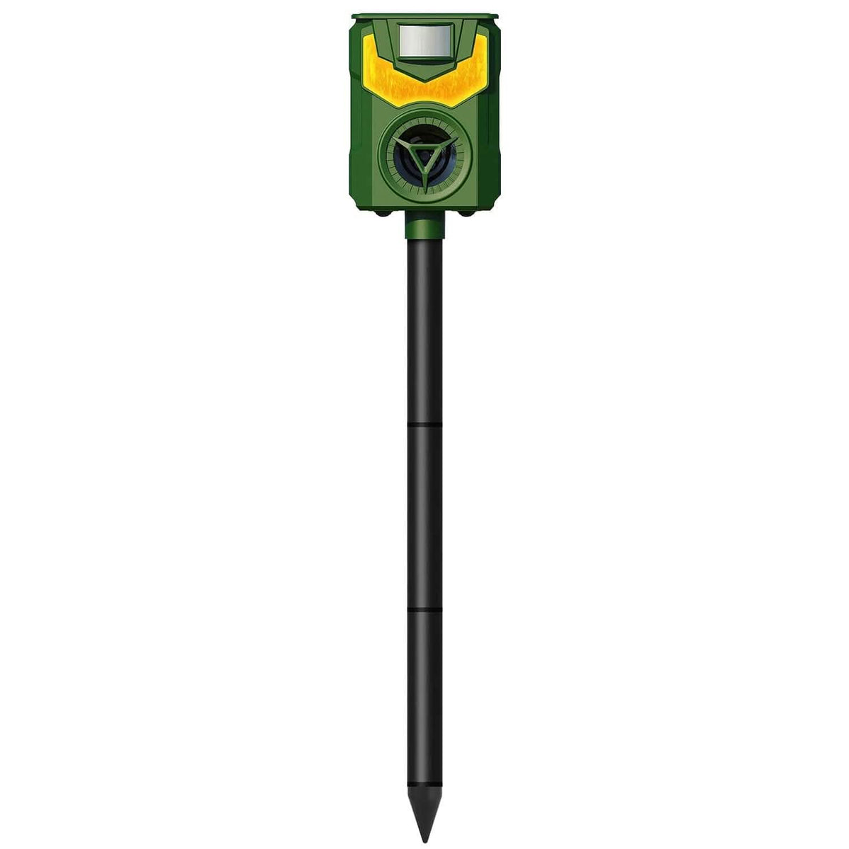 Solar Ultrasonic Animal Repeller with Flame Light USB Charge Motion Sensor - A-1 Thread Vault