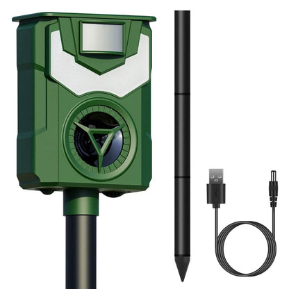 Solar Ultrasonic Animal Repeller with Flame Light USB Charge Motion Sensor - A-1 Thread Vault