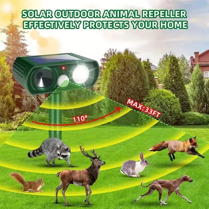 Solar Ultrasonic Animal Repeller with Motion Detector - A-1 Thread Vault