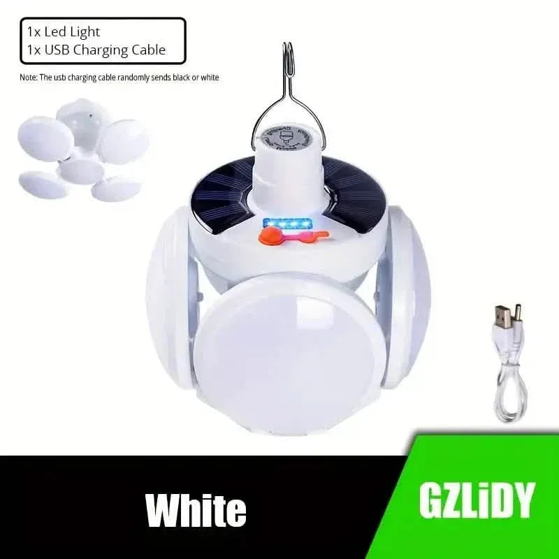 Solar USB Rechargeable LED Bulb Lights With Power Display - A-1 Thread Vault