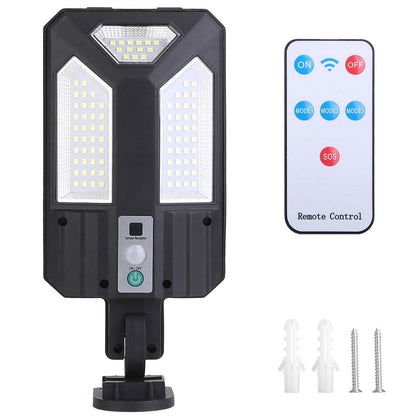 Solar Wall Light Outdoor Beads PIR Motion Sensor Remote Control Wireless Lamps - A-1 Thread Vault