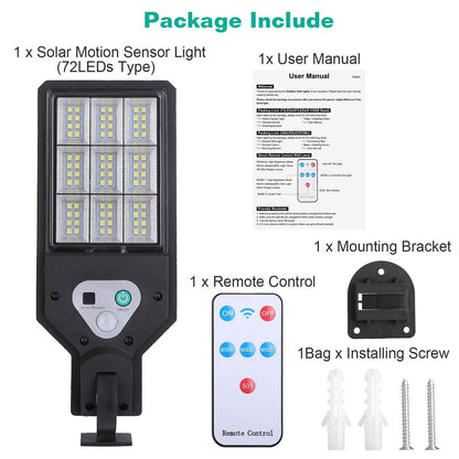 Solar Wall Light Outdoor Beads PIR Motion Sensor Remote Control Wireless Lamps - A-1 Thread Vault