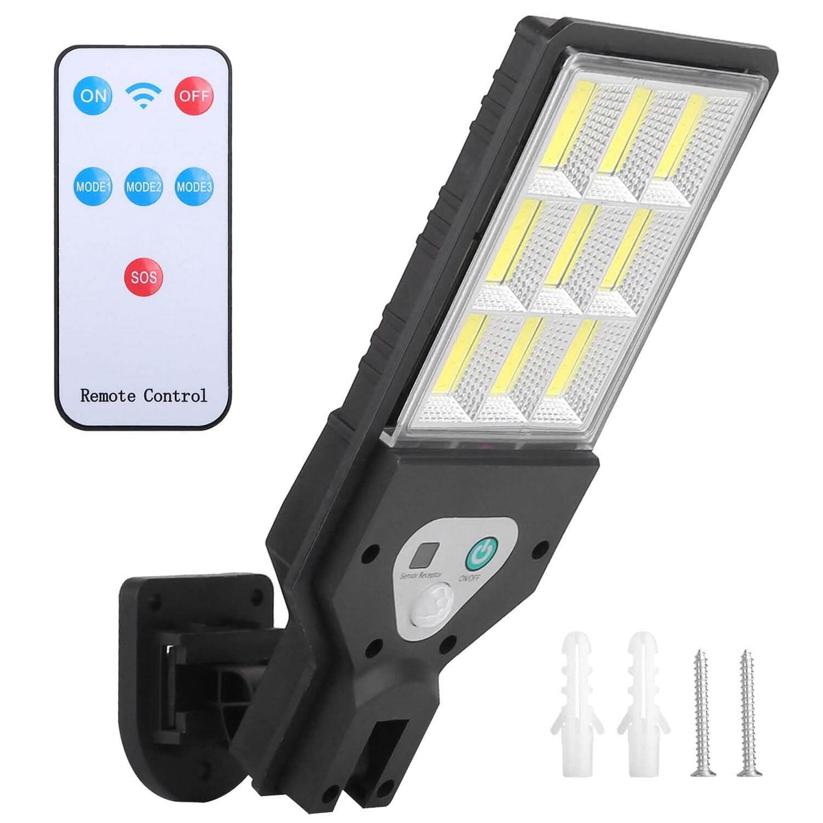 Solar Wall Light Outdoor Beads PIR Motion Sensor Remote Control Wireless Lamps - A-1 Thread Vault