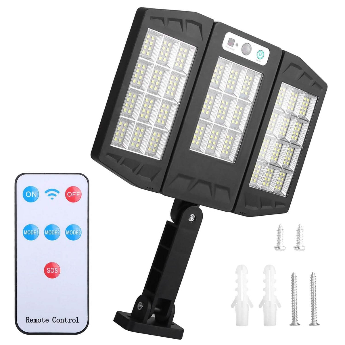 Solar Wall Light Outdoor Beads PIR Motion Sensor Remote Control Wireless Lamps - A-1 Thread Vault