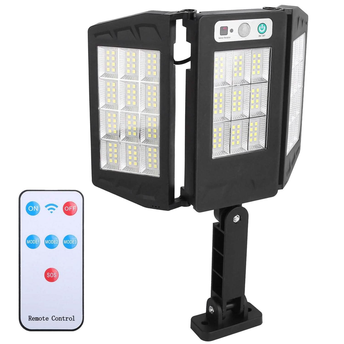 Solar Wall Light Outdoor Beads PIR Motion Sensor Remote Control Wireless Lamps - A-1 Thread Vault