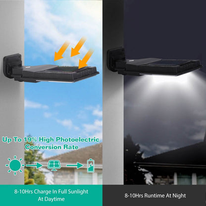 Solar Wall Light Outdoor Beads PIR Motion Sensor Remote Control Wireless Lamps - A-1 Thread Vault