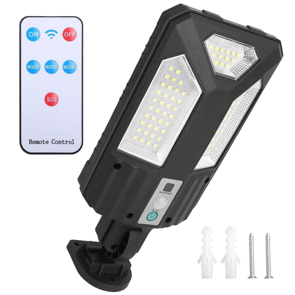 Solar Wall Light Outdoor Beads PIR Motion Sensor Remote Control Wireless Lamps - A-1 Thread Vault