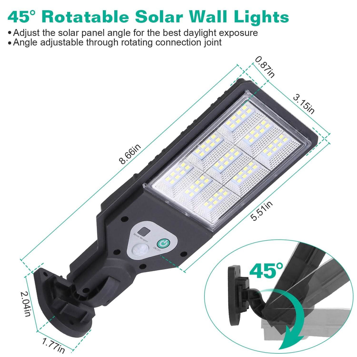 Solar Wall Light Outdoor Beads PIR Motion Sensor Remote Control Wireless Lamps - A-1 Thread Vault