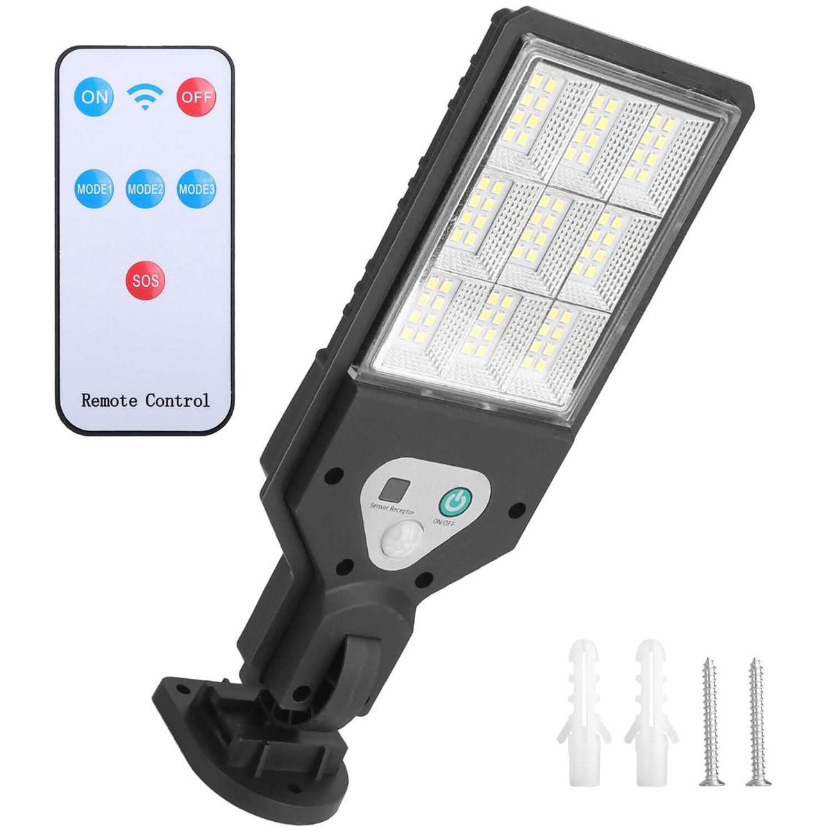 Solar Wall Light Outdoor Beads PIR Motion Sensor Remote Control Wireless Lamps - A-1 Thread Vault