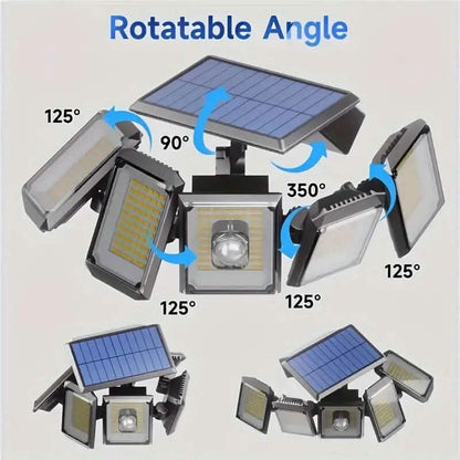 Solar Wall Light with 5 Adjustable Angle Heads - A-1 Thread Vault