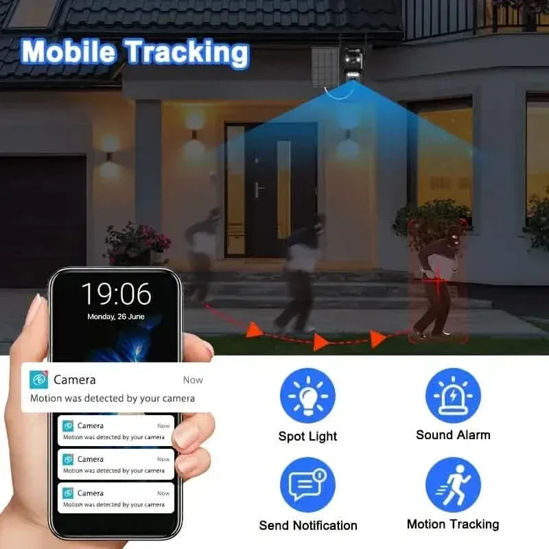 Solar WiFi Security Camera – 360° View, 10x Zoom, Night Vision & Motion Detection - A-1 Thread Vault