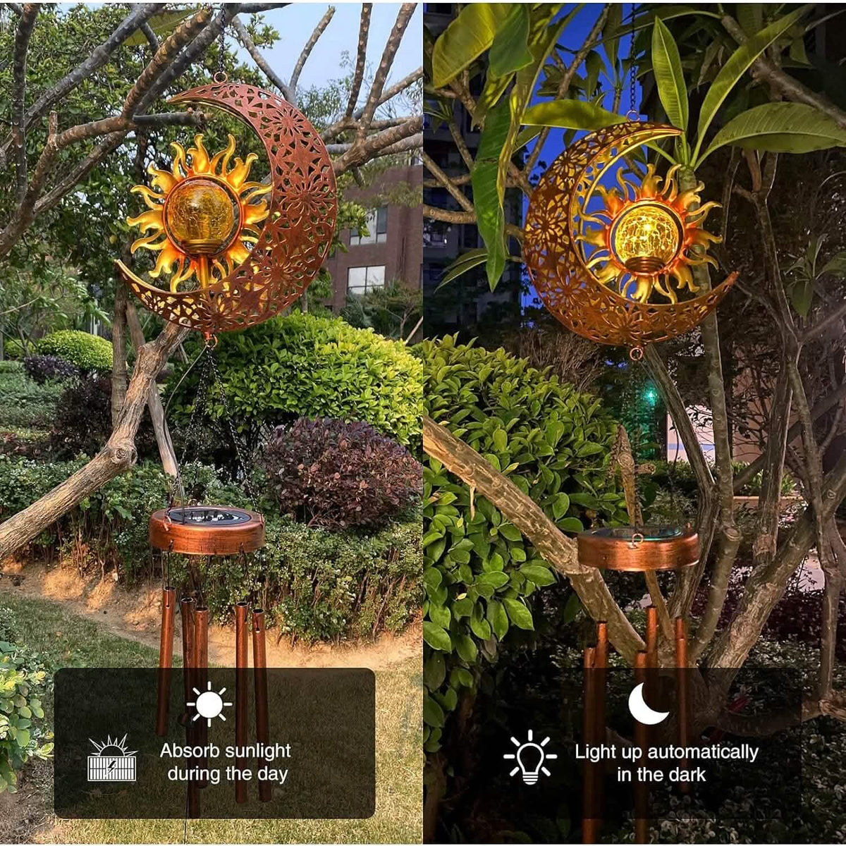 Solar Wind Chimes Garden Decorative Wind Chime Light - A-1 Thread Vault