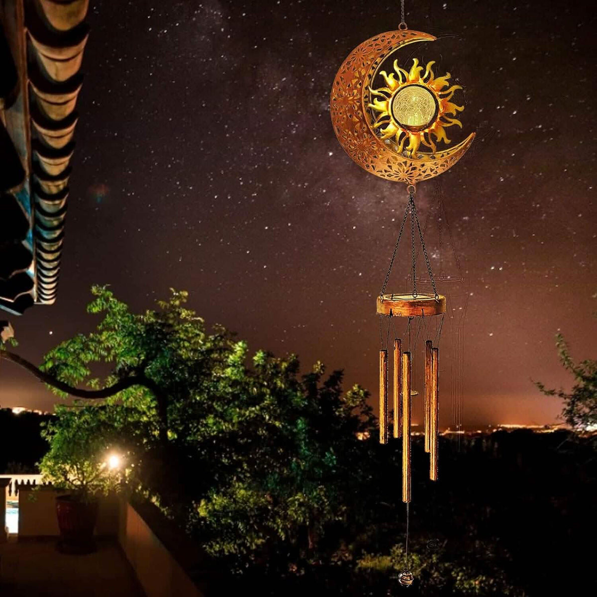 Solar Wind Chimes Garden Decorative Wind Chime Light - A-1 Thread Vault