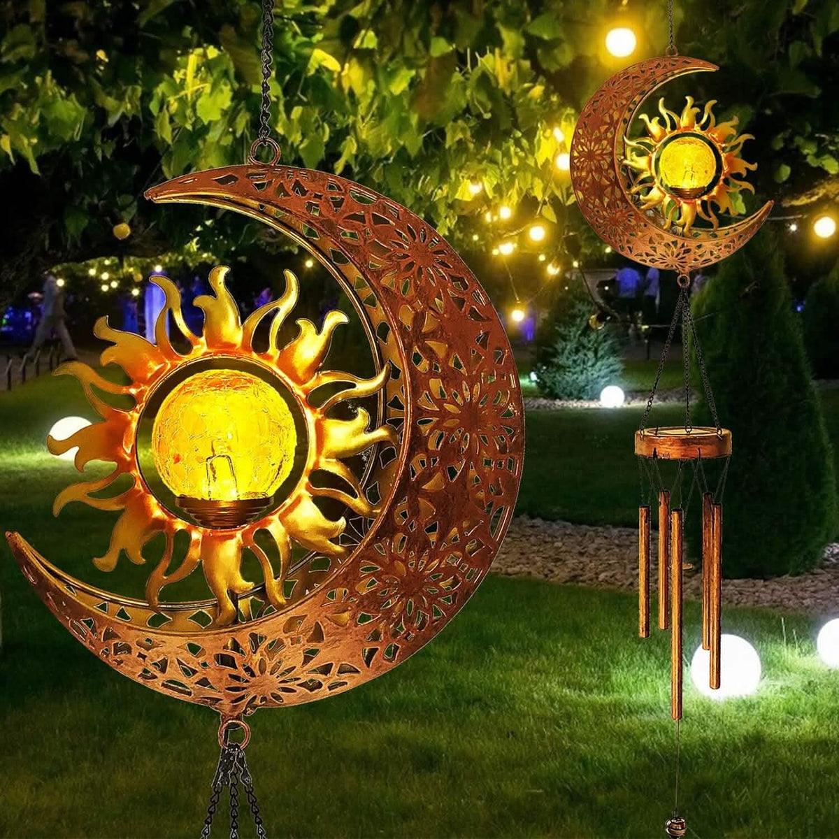 Solar Wind Chimes Garden Decorative Wind Chime Light - A-1 Thread Vault