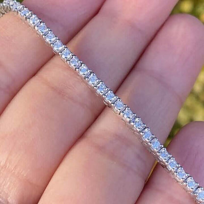 Solid 14K White Gold 2.13 CTW 100% Natural Diamond Tennis Bracelet - A-1 Thread Vault