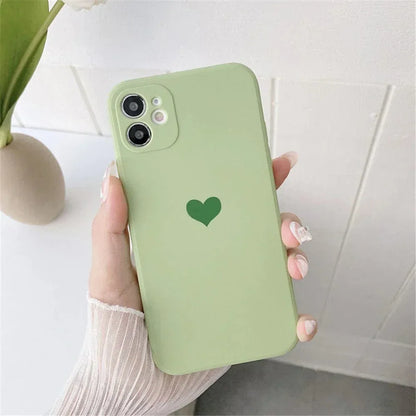 Solid Color Love Heart iPhone Case - A-1 Thread Vault
