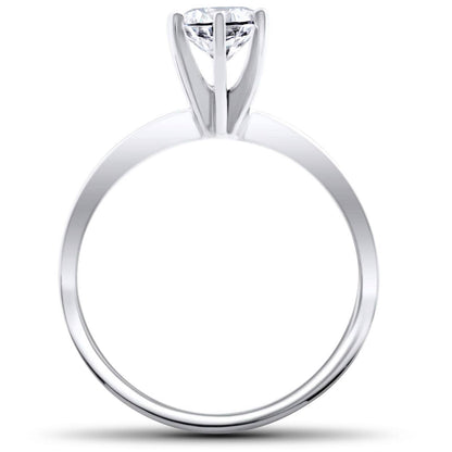 Solitaire Diamond Engagement Ring 1/4ct 14k White Gold Round Brilliant Cut - A-1 Thread Vault