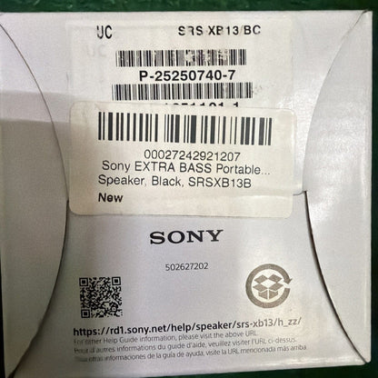 Sony SRS-XB13 Portable Speaker - Black - A-1 Thread Vault