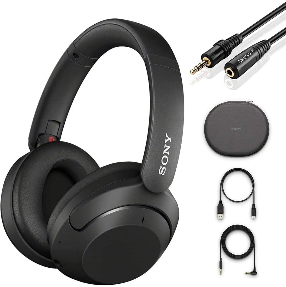 Sony Wireless Noise Cancelling Headphones WH-XB910N Bluetooth Headset + NeeGo 3.5mm Extension (Refurbished) - A-1 Thread Vault