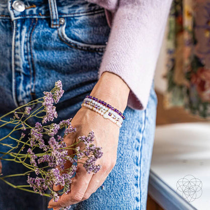 Clear Skies - Amethyst, Aquamarine, Rose Quartz & Fluorite Bracelet Pack of 4 - A-1 Thread Vault