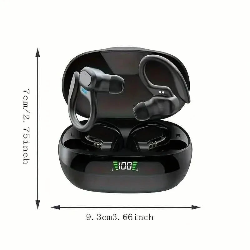SP16 Wireless Earbuds Headphones with Microphone, Sports Earhook and LED Display Charging Case - A-1 Thread Vault