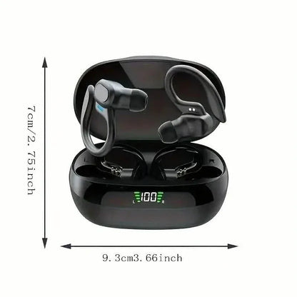 SP16 Wireless Earbuds Headphones with Microphone, Sports Earhook and LED Display Charging Case - A-1 Thread Vault