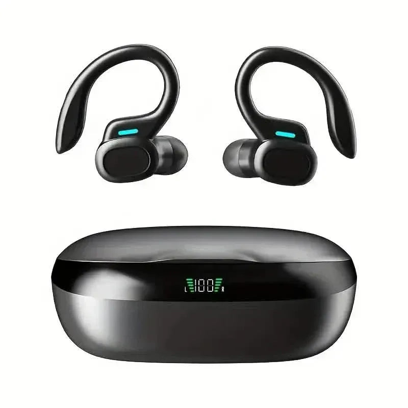 SP16 Wireless Earbuds Headphones with Microphone, Sports Earhook and LED Display Charging Case - A-1 Thread Vault