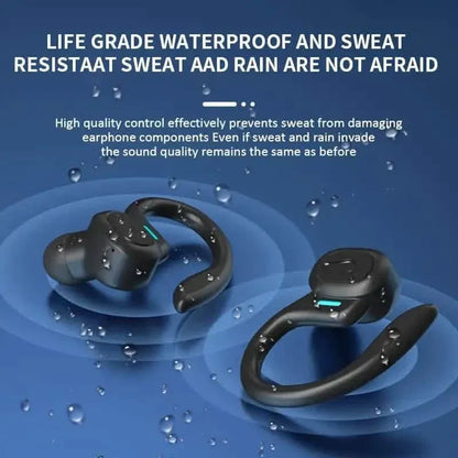 SP16 Wireless Earbuds Headphones with Microphone, Sports Earhook and LED Display Charging Case - A-1 Thread Vault