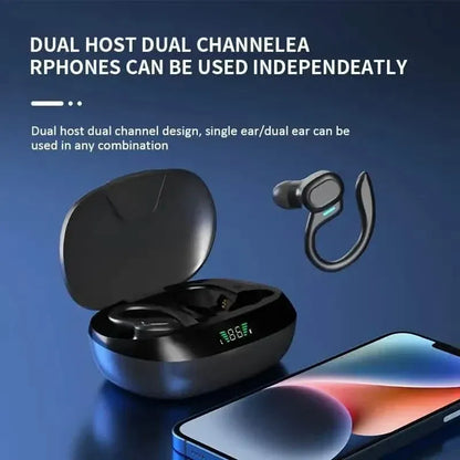 SP16 Wireless Earbuds Headphones with Microphone, Sports Earhook and LED Display Charging Case - A-1 Thread Vault