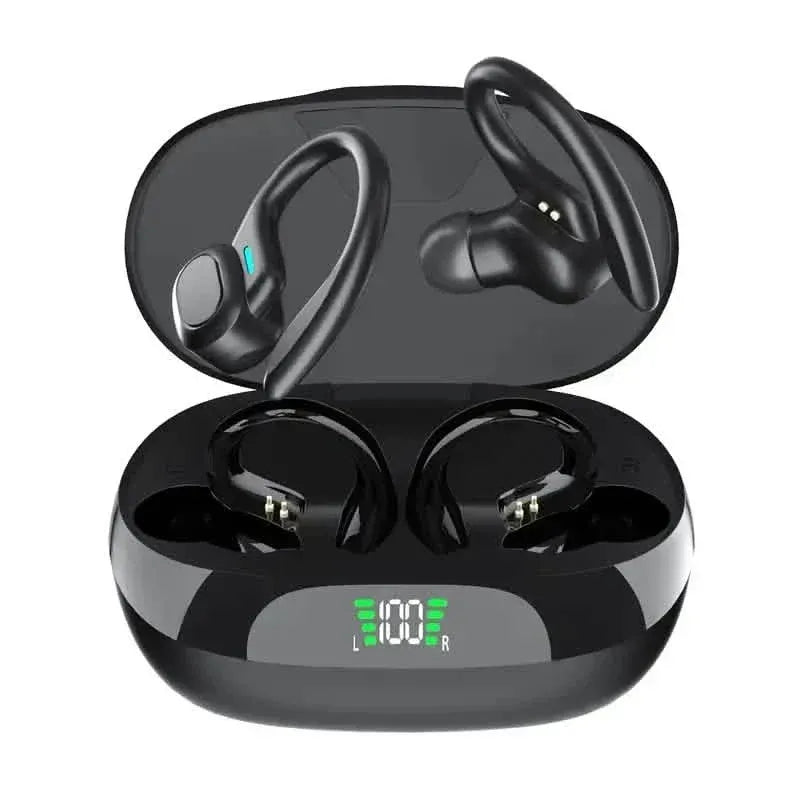 SP16 Wireless Earbuds Headphones with Microphone, Sports Earhook and LED Display Charging Case - A-1 Thread Vault