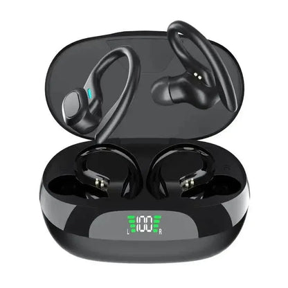 SP16 Wireless Earbuds Headphones with Microphone, Sports Earhook and LED Display Charging Case - A-1 Thread Vault