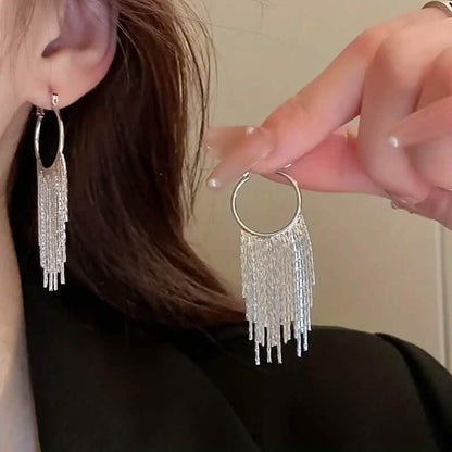 Sparkling Tassel Design Dangle Earrings - A-1 Thread Vault