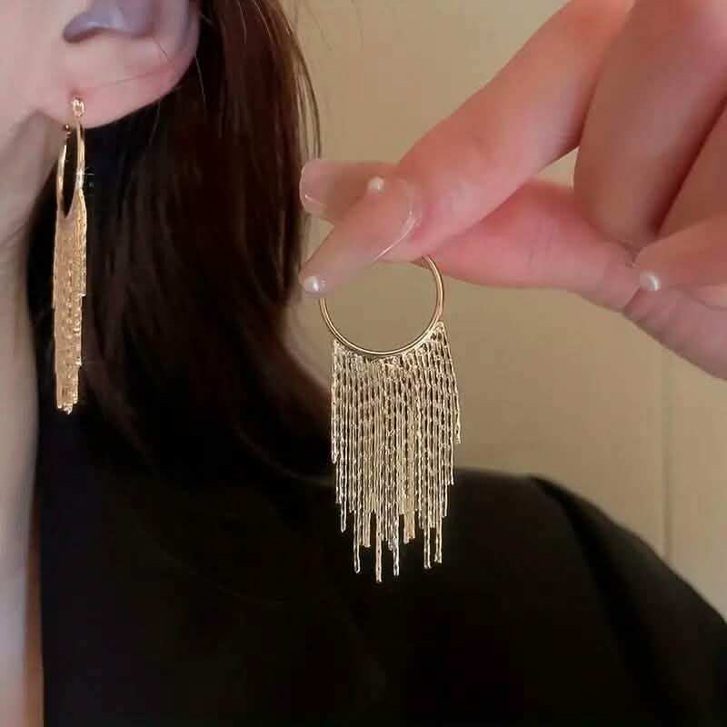 Sparkling Tassel Design Dangle Earrings - A-1 Thread Vault