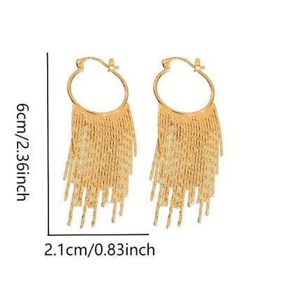 Sparkling Tassel Design Dangle Earrings - A-1 Thread Vault
