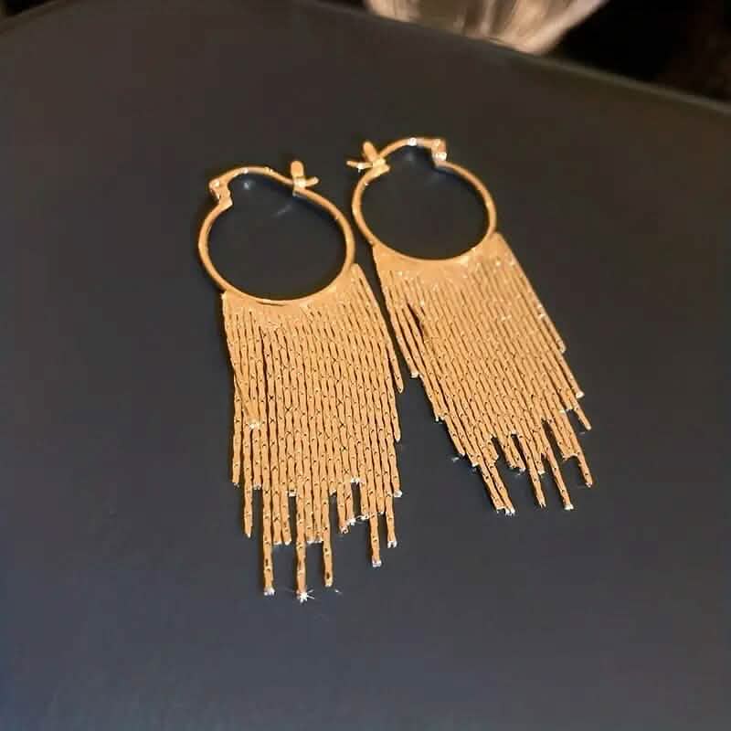 Sparkling Tassel Design Dangle Earrings - A-1 Thread Vault