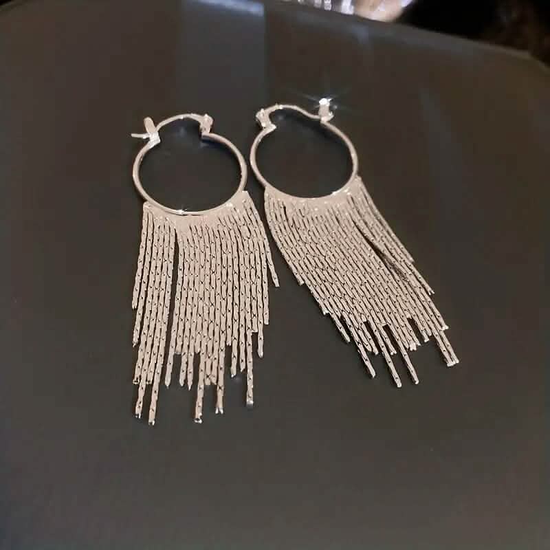 Sparkling Tassel Design Dangle Earrings - A-1 Thread Vault