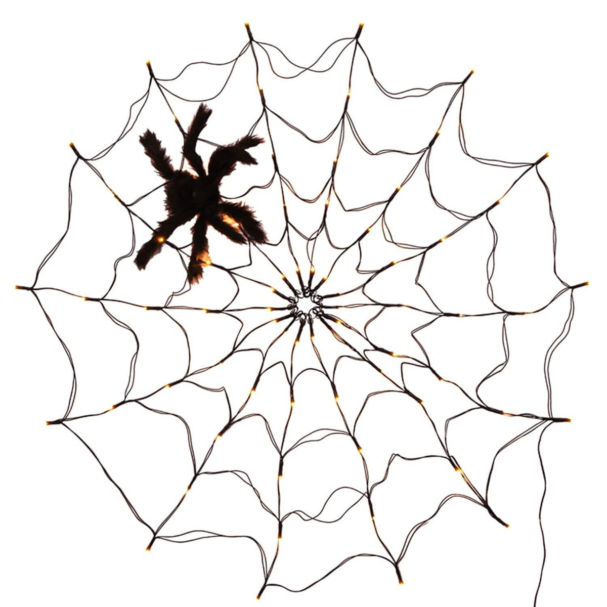 Spider Web Light with Hairy Spider 70LED Battery Powered Remote Control 8 Lighting Modes - A-1 Thread Vault