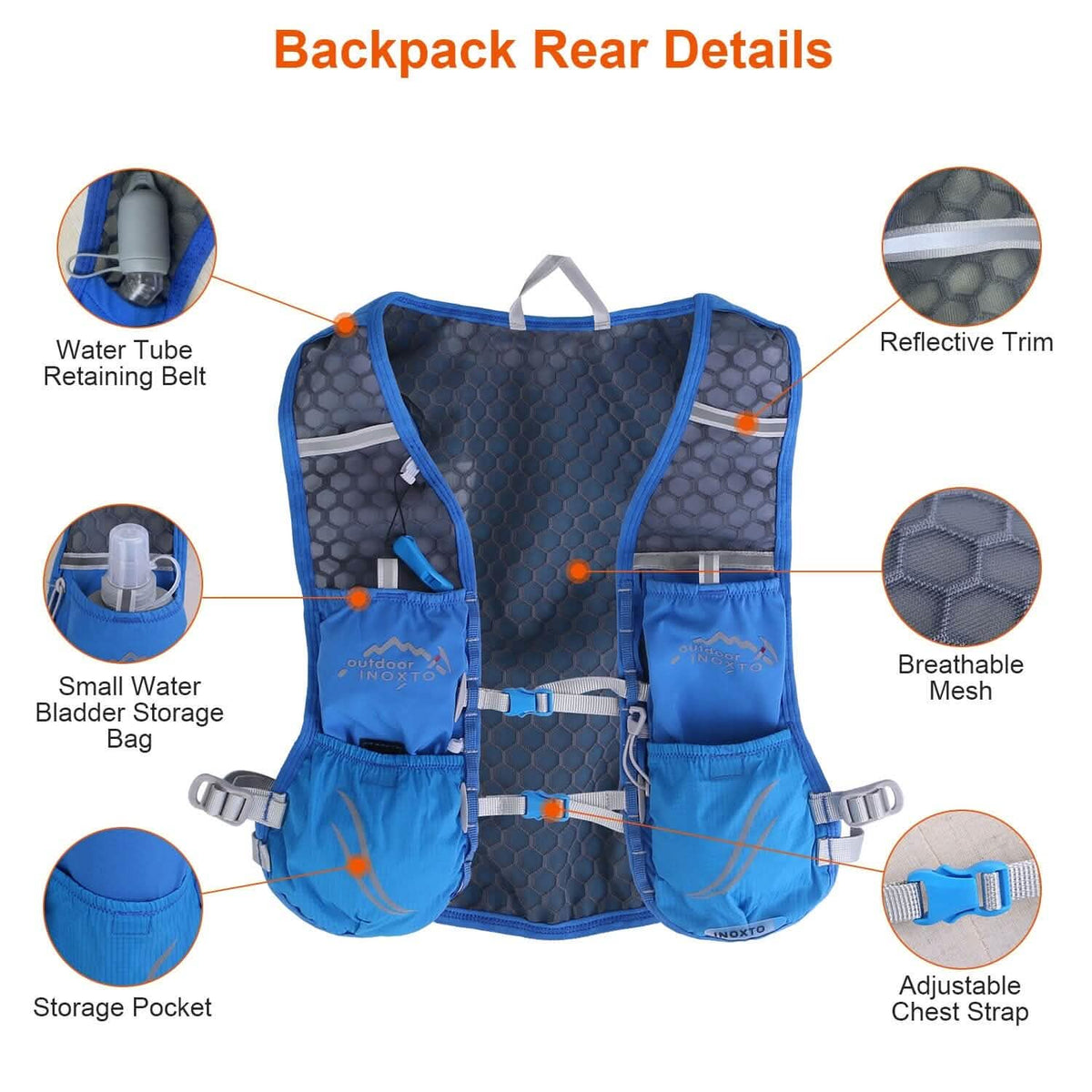 Sport Hydration Vest Running Backpack with 15oz, 50oz Water Bladder - A-1 Thread Vault